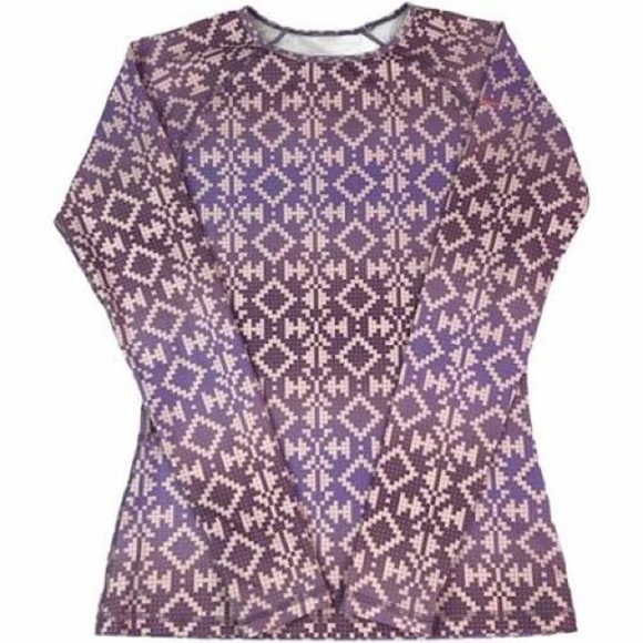 Nike Pro Hyperwarm lilac purple & pink long sleeve diamond print top; Size: Med. - Picture 1 of 16